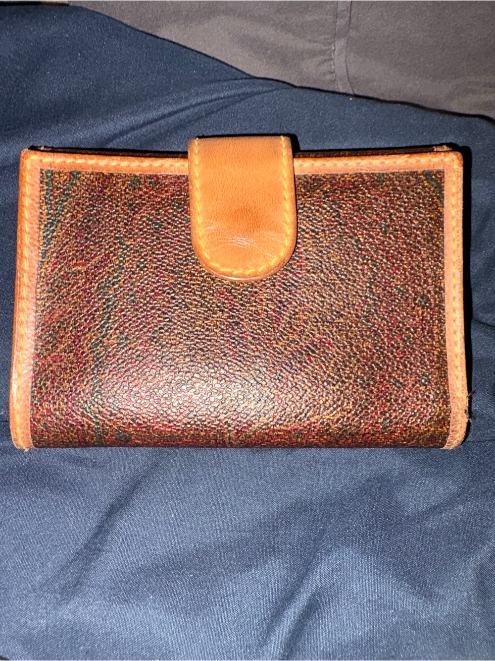 ETRO 1994 Milano Paisley Accordion Tobacco Leather Collector Wallet - Picture 11 of 12